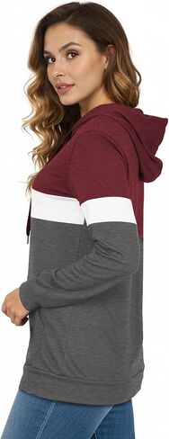 AURUZA Women's Long Sleeve Sweatshirt Hoodie with Pocket, Loose Fit Pullover Tunic Top in Saudi Arabia