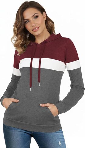 AURUZA Women's Long Sleeve Sweatshirt Hoodie with Pocket, Loose Fit Pullover Tunic Top in Saudi Arabia