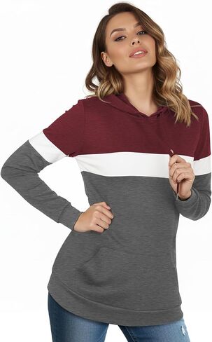 AURUZA Women's Long Sleeve Sweatshirt Hoodie with Pocket, Loose Fit Pullover Tunic Top in Saudi Arabia