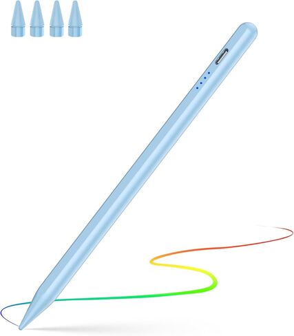 Pen for iPad (A16) 11th 10 Gen ، Charge Fast Pencil مع رفض الإمالة والنخيل ، القلم الرقمي للفترة 2018-2025 Apple iPad 6th-11/A16 ، Pro 13 "/12.9"/11 "/M4 ، AIR 3/4/5/M2/M3 ، MINI 5/6-PINK in Kuwait