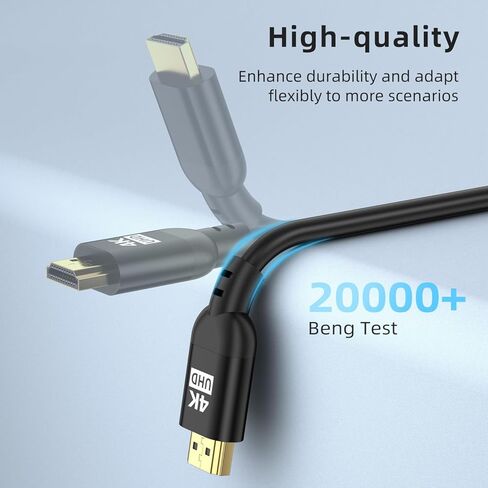 4K HDMI Cable 40ft ، 18GBPS ULTRA HIVE HDMI 2.0 كابل ، حبل مضفر ، دعم 4K@60Hz 2K@120Hz ، HDR Dynamic ، ARC ، متين ، متوافق مع PC/HDTV/PS5/Xbox/Blu-ray in Kuwait
