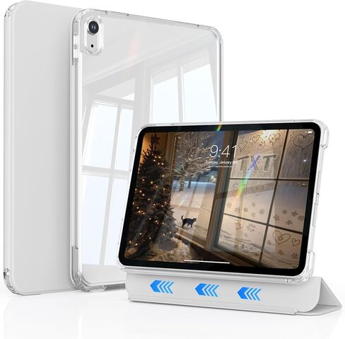 حالة لجيل iPad (A16) الحادي عشر/العاشر 2025/2022 ، قذيفة خلفية واضحة تمامًا ، إطار TPU الناعم ، الاستيقاظ التلقائي/النوم ، درج انزلاق و 2 في حالة واحدة قابلة للإزالة لأجهزة iPad 10/11 ، الرمادي in Kuwait