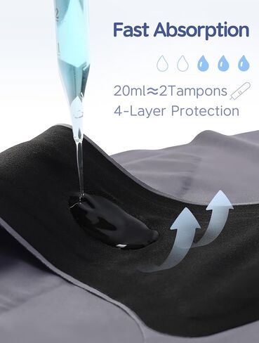 TIICHOO Seamless Period Underwear for Women Lightweight No Show Period Panties with Laundry Bag 5-Pack in Kuwait