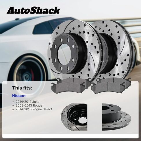 وسادات الفرامل السيراميكية لدوارات الفرامل الخلفية من AutoShack | بديل لسيارة نيسان روج 2008-2013 2014-2015 روج سيليكت 2014-2017 جوك 1.6L 2.5L AWD FWD | طقم فرامل 6 قطع in Saudi Arabia