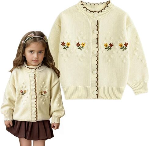 Simplee kids Baby Sweater Toddler Girls Cardigan Sweater Embroidered Strawberry Knit Sweater in Saudi Arabia