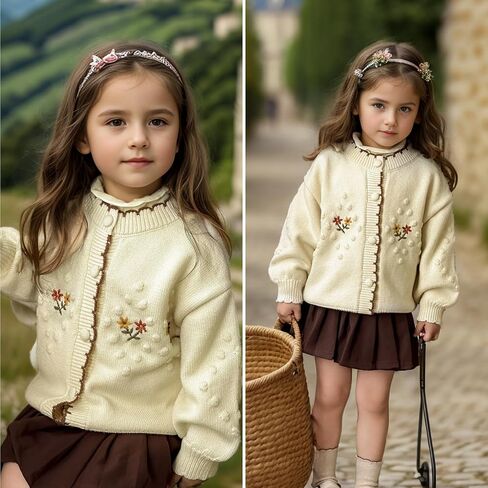 Simplee kids Baby Sweater Toddler Girls Cardigan Sweater Embroidered Strawberry Knit Sweater in Saudi Arabia