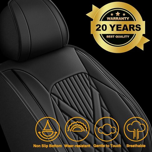 Seat Covers Fit for Ford F150 2009-2023 2024 2025 - F250/F350/F450 2017-2024 2025 Waterproof Leather Pickup Truck Seat Protectors(Full Set,Black & Grey) in Kuwait