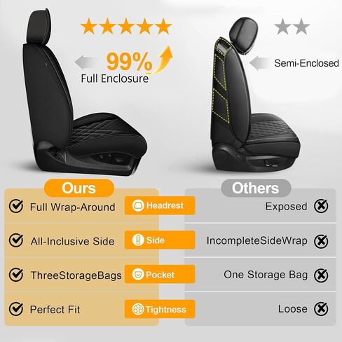 Seat Covers Fit for Ford F150 2009-2023 2024 2025 - F250/F350/F450 2017-2024 2025 Waterproof Leather Pickup Truck Seat Protectors(Full Set,Black & Grey) in Kuwait