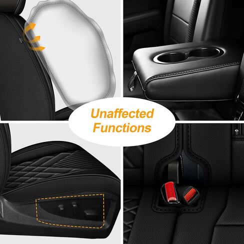 Seat Covers Fit for Ford F150 2009-2023 2024 2025 - F250/F350/F450 2017-2024 2025 Waterproof Leather Pickup Truck Seat Protectors(Full Set,Black & Grey) in Kuwait