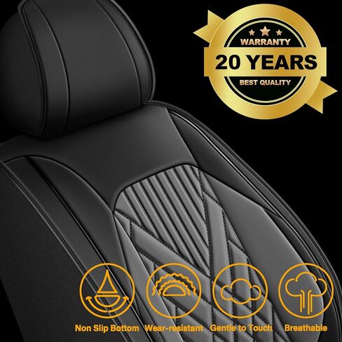Seat Covers Fit for Ford F150 2009-2023 2024 2025 - F250/F350/F450 2017-2024 2025 Waterproof Leather Pickup Truck Seat Protectors(Full Set,Black & Grey) in Saudi Arabia