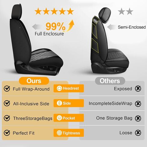 Seat Covers Fit for Ford F150 2009-2023 2024 2025 - F250/F350/F450 2017-2024 2025 Waterproof Leather Pickup Truck Seat Protectors(Full Set,Black & Grey) in Saudi Arabia