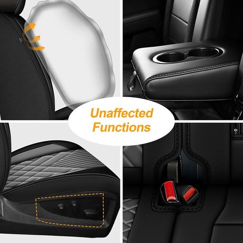 Seat Covers Fit for Ford F150 2009-2023 2024 2025 - F250/F350/F450 2017-2024 2025 Waterproof Leather Pickup Truck Seat Protectors(Full Set,Black & Grey) in Saudi Arabia
