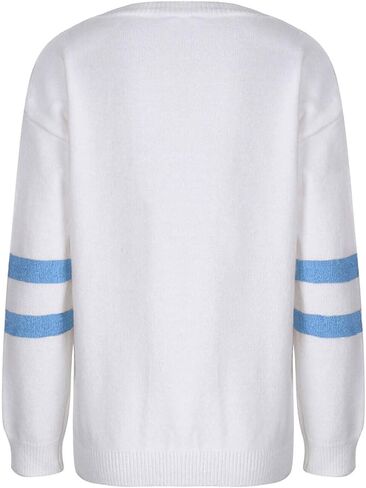 shermie Women's Color Block Pullover Sweaters Long Sleeve Crew Neck Loose Casual Sweater in Kuwait