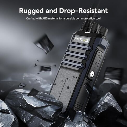 Retevis RT86S Heavy Duty 2-Way Radios (6-Pack) – Long Range Walkie Talkies with Group Call,NOAA, Emergency Alarm, 2600mAh Battery & 6-Port Charging Dock,Type-C Charging for Commercial, Industrial Use in Saudi Arabia