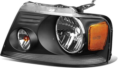 Auto Dynasty Headlight Lamps Compatible with Ford F150 Lincoln Mark LT 2004-2008, FO2503201 OE Style Passenger/Right Side, Chrome Housing Amber Corner in Saudi Arabia