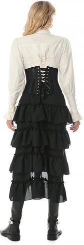 Cacycasa Womens Steampunk Victorian Cosplay Costume High-Low Show Skirt in Kuwait