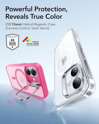 ESR for iPhone 17 Pro Max Case مع حامل ، غطاء التحكم في الكاميرا متوافق مع Magsafe ، حافظة الهاتف المغناطيسي من الدرجة العسكرية ، الغطاء الخلفي المقاوم للخدش ، Orange Frosted Orange in Kuwait