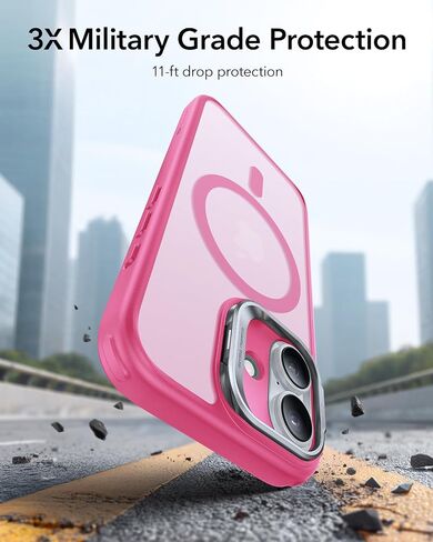 ESR for iPhone 17 Pro Max Case مع حامل ، غطاء التحكم في الكاميرا متوافق مع Magsafe ، حافظة الهاتف المغناطيسي من الدرجة العسكرية ، الغطاء الخلفي المقاوم للخدش ، Orange Frosted Orange in Kuwait