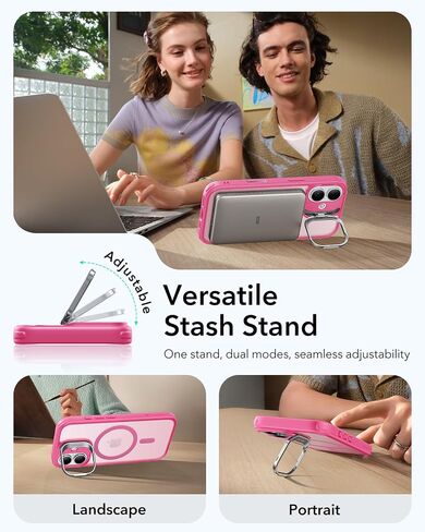 ESR for iPhone 17 Pro Max Case مع حامل ، غطاء التحكم في الكاميرا متوافق مع Magsafe ، حافظة الهاتف المغناطيسي من الدرجة العسكرية ، الغطاء الخلفي المقاوم للخدش ، Orange Frosted Orange in Kuwait