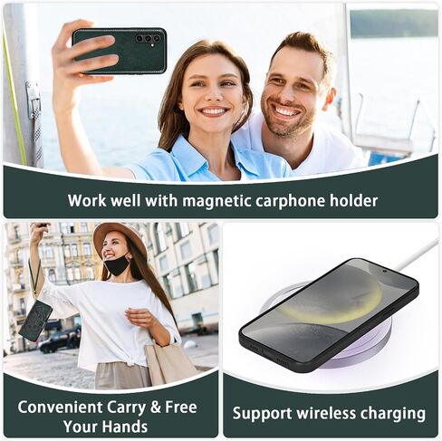 ASUWISH PHONE CASE لـ Samsung Galaxy S24 5G SHIPPER WALLET غطاء خلايا قابلة للفصل مع حامي الشاشة الزجاجية المتقلب Crossbody Lanyard Strap Card Card S 24 24S G5 SM-S921U Girls Brown in Kuwait