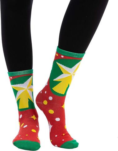 JOYIN 12 Pack Women's Socks Colorful Funky Paint Splash Patterned Crew Socks Funky Paintspalsh & Colorblocks for Christmas, Holiday or Birthday Gift in Saudi Arabia