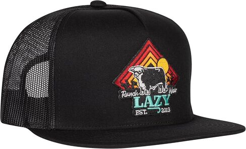 قبعة سائق الشاحنة Lazy J Ranch Cactus Sunrise Classic ذات الخمس ألواح - قبعات ريفية للجنسين قابلة للتعديل، قبعة سائق شاحنة عتيقة in Kuwait