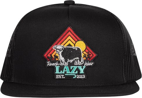 قبعة سائق الشاحنة Lazy J Ranch Cactus Sunrise Classic ذات الخمس ألواح - قبعات ريفية للجنسين قابلة للتعديل، قبعة سائق شاحنة عتيقة in Kuwait