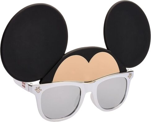 إكسسوار أزياء النظارات الشمسية الرسمية من ديزني ديزي داك من شركة Sun-Staches، عدسات UV400، إطارات صفراء مع قناع القوس الوردي، مقاس واحد يناسب الجميع in Kuwait