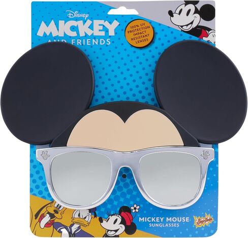 إكسسوار أزياء النظارات الشمسية الرسمية من ديزني ديزي داك من شركة Sun-Staches، عدسات UV400، إطارات صفراء مع قناع القوس الوردي، مقاس واحد يناسب الجميع in Kuwait