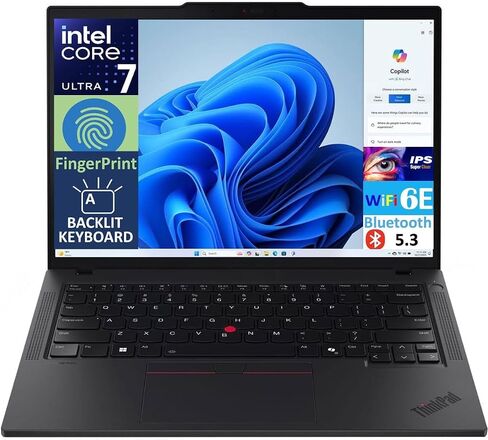 Lenovo ThinkPad T14 Gen 5 AI Business Laptop 14.0" IPS FHD+ (Intel Core Ultra 7 155U(>i7-13700H), 32GB DDR5, 1TB SSD, Copilot, Backlit KB, Fingerprint, 2 Thunderbolt 4, 5MP Webcam, DKZ Hub, Win11P) in Saudi Arabia