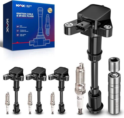 مجموعة أداء KAX OEM مكونة من 4 حزمة ملف إشعال UF526 وشمعات إشعال إيريديوم مع مقبس مغناطيسي لساب 9-3 2006-2009 2.0T 9-3 2004-2005 2010-2011 9-3X 2010-2011 in Kuwait