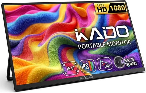 كادو 15.6 "مراقبة محمولة FHD للكمبيوتر المحمول ، 1080p الشاشة الثانية IPS 1920x1080 HDMI USB-C Screens Extender ، يحمل الأكمام 180 درجة Kickstand للكمبيوتر الشخصي ، MAC ، DEX ، الكمبيوتر اللوحي ، Xbox ، PS4/PS5 ، Switch Switch in Kuwait