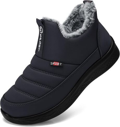 Women Winter Snow Boots: Slip on Fur Warm Insulated Ankle Boot | Waterproof Fur Lined Short Comfort Walking Non Slip Womens Booties - Outdoor Cold Weather Work Shoes for Stay Warm All Day in Saudi Arabia