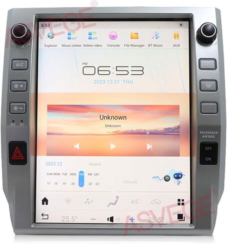 Asvege 12.1 Car Radio Toyota Tundra 2014-2019 Tesla Screen Multimedia Player Maving Stereo WiFi Wireless Carplay Android Auto Bluetooth WiFi Camera in Saudi Arabia