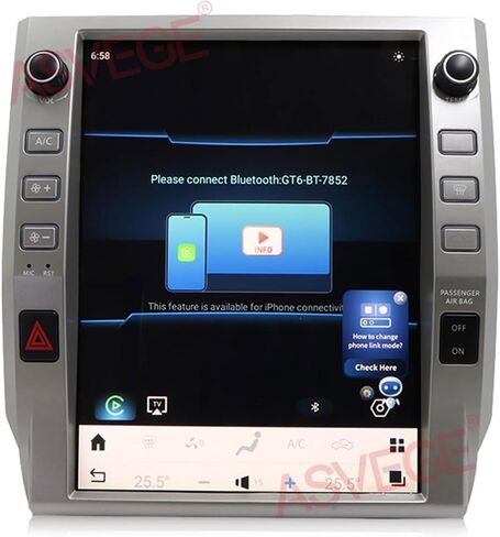 Asvege 12.1 Car Radio Toyota Tundra 2014-2019 Tesla Screen Multimedia Player Maving Stereo WiFi Wireless Carplay Android Auto Bluetooth WiFi Camera in Saudi Arabia