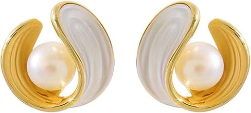 Star Earrings Dainty 14K Gold Plated Sterling Silver Post Pearl Stud Earrings Jewelry in Saudi Arabia