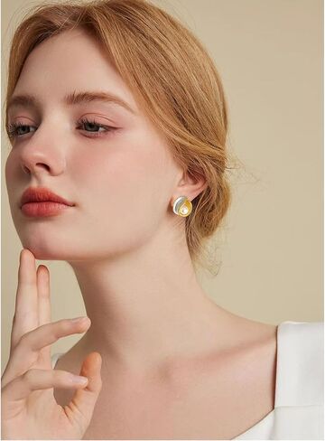 Star Earrings Dainty 14K Gold Plated Sterling Silver Post Pearl Stud Earrings Jewelry in Saudi Arabia