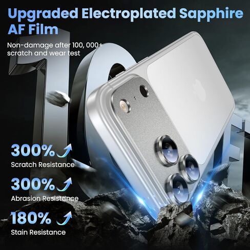 Uyiton متوافق مع Phone 16 Pro/Phone 16 Pro Max Camera Lens Protector - [ليس من السهل كسره] [امتصاص قوي] in Kuwait