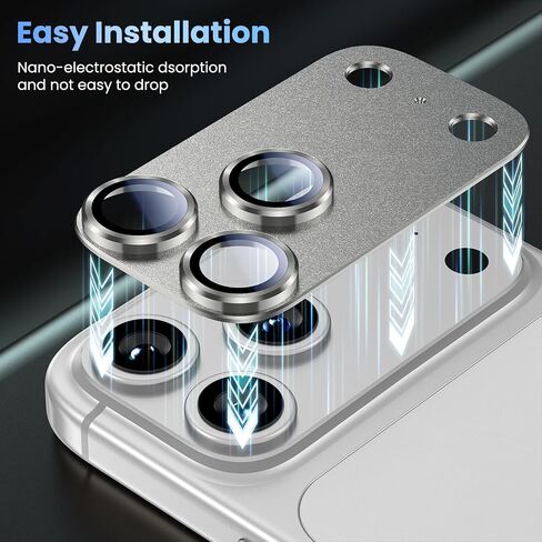 Uyiton متوافق مع Phone 16 Pro/Phone 16 Pro Max Camera Lens Protector - [ليس من السهل كسره] [امتصاص قوي] in Kuwait