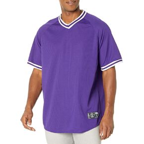 Holloway Retro V-Neck Men's Baseball Jersey, Black | White, Large in Saudi Arabia