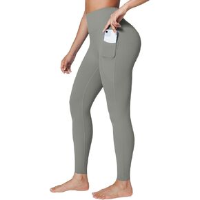 سروال يوجا BRXL للنساء عالي الخصر للتحكم في البطن بدون درزات أمامية مع جيوب للتمرين والجري في صالة الألعاب الرياضية 25 بوصة برتقالي L in Kuwait