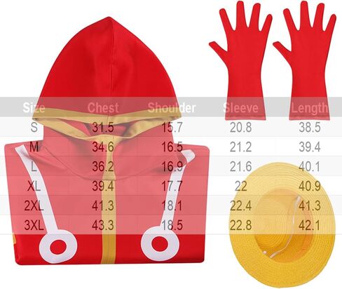 Adult Unisex Anime Men Red Hooded Jacket Cosplay Costume Long Coat Robe Cloak Cape Halloween Outfit with Gloves Hat in Saudi Arabia