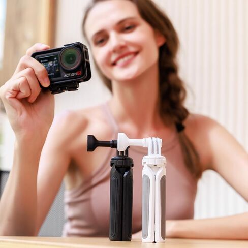 JJC Portable Selfie Stick Tresh Trans for GoPro Hero 13 12 11 10 DJI Action 5 Pro 4 3 Pocket 3 Insta360 x5 X4 Ace Pro 2 Akaso-White in Kuwait