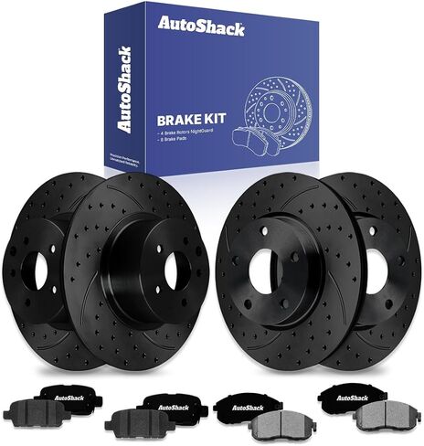 AutoShack Front & Rear Brake Rotors Ceramic Brake Pads | Replacement For 2009-2013 Nissan Altima 2.5L 3.5L V6 FWD | 12-PC Brake Kit in Saudi Arabia