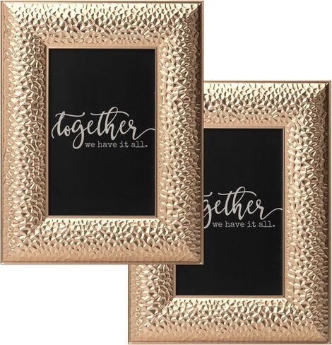 إطار صورة ذهبي من ArtbyHannah مقاس 8 × 10 بوصة، إطارات صور زفاف عصرية أنيقة مع زجاج حقيقي، صور ذهبية عتيقة مؤطرة لعرض الطاولة أو التعليق على الحائط (مجموعة من 2) in Kuwait