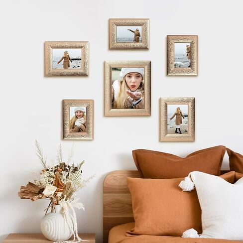 إطار صورة ذهبي من ArtbyHannah مقاس 8 × 10 بوصة، إطارات صور زفاف عصرية أنيقة مع زجاج حقيقي، صور ذهبية عتيقة مؤطرة لعرض الطاولة أو التعليق على الحائط (مجموعة من 2) in Kuwait