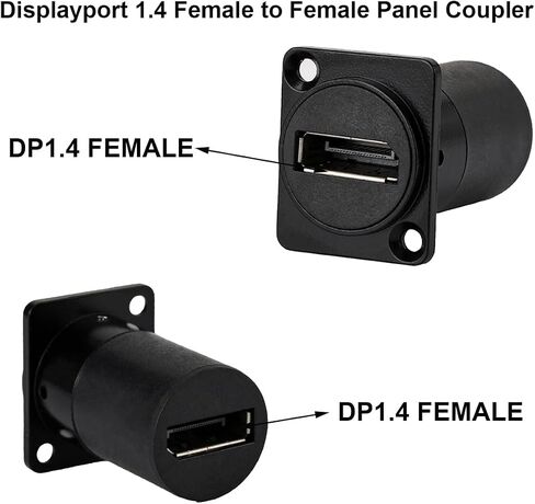 PENGLIN 2PCS DisplayPort Panel Mount Coupler, 8K@60Hz DP 1.4 Female to Female Extension Connector, Compatible with HDTV, Monitors, Laptop, Projector in Saudi Arabia