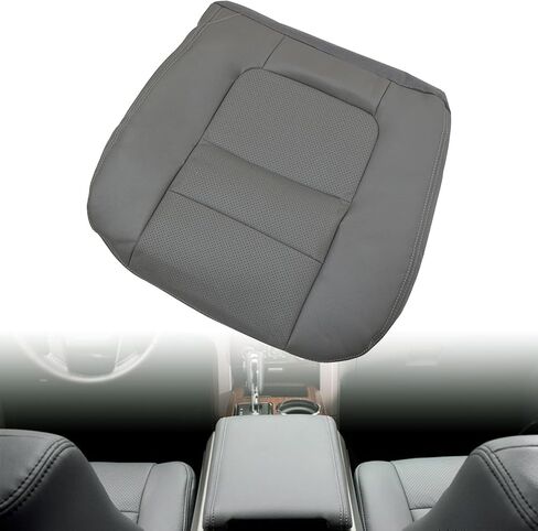 SecosAutoparts #E أغطية مقاعد جلدية مثقوبة باللون الرمادي المتوسط ​​للسائق والراكب والجزء السفلي والعلوي متوافقة مع Ford F250 F350 Lariat 2001 in Saudi Arabia