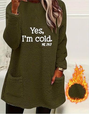 Women’s Fleece Sweatshirt Cozy Pullover Sweaters for Women with Pockets Long Sleeve Warm Winter Fall Clothes Top in Saudi Arabia