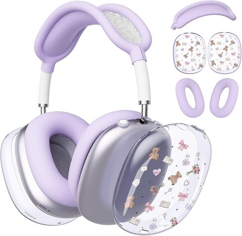 غطاء سماعة الرأس لـ Airpods Max ، وأغطيات الأذن الوردية الوردية اللطيفة ، وغطاء أذن أذن من السيليكون الوردي لـ Apple Airpods Max in Kuwait